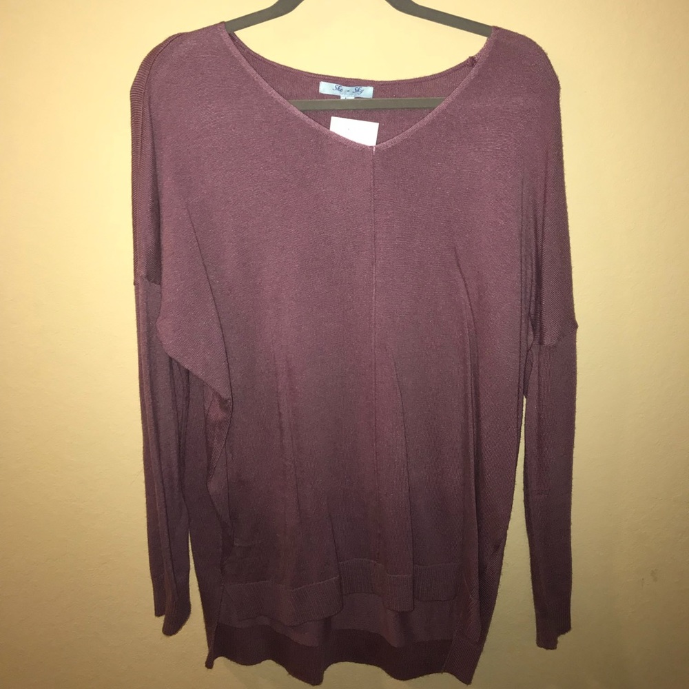 Purple V-neck sweater